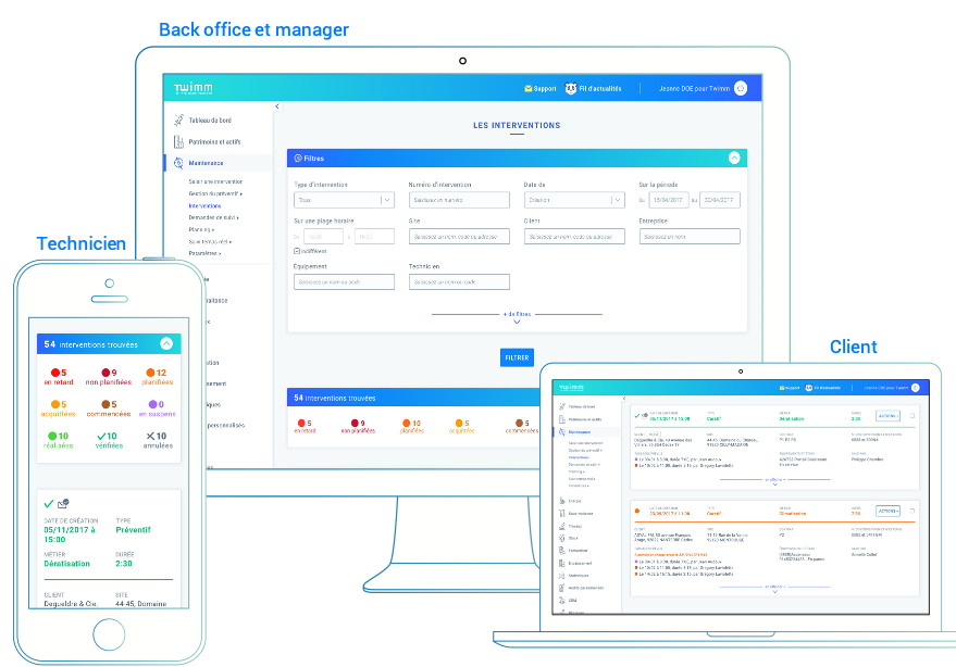 Maintenance multitechnique Twimm logiciel