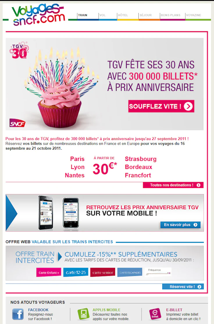 Communication digitale : exemple d'emailing