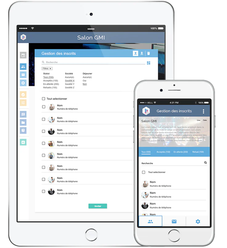 application événement : visuel Prezevent