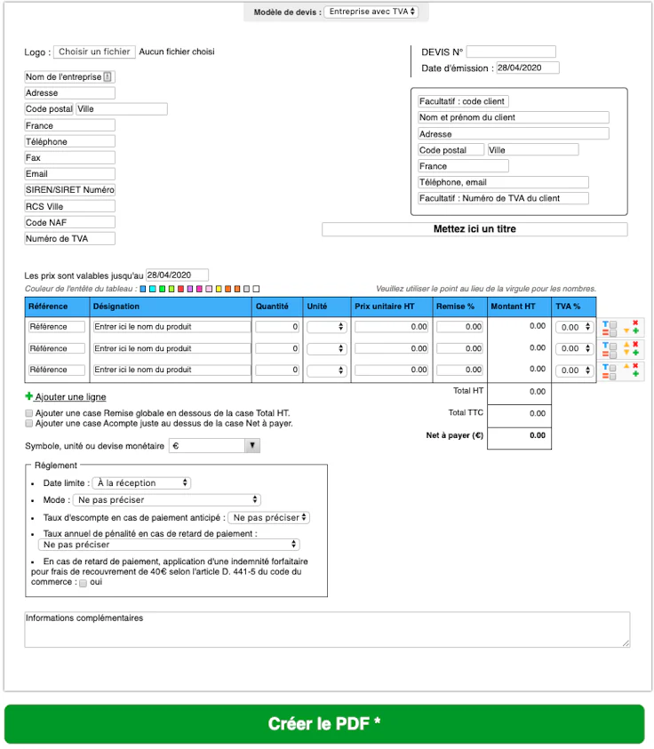 Faire Un Devis En Ligne Modele Devis Gratuit Logiciels Creation Devis En Ligne