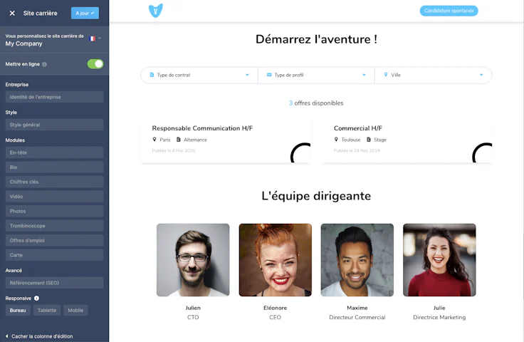 créer son site carrière et le mettre en ligne
