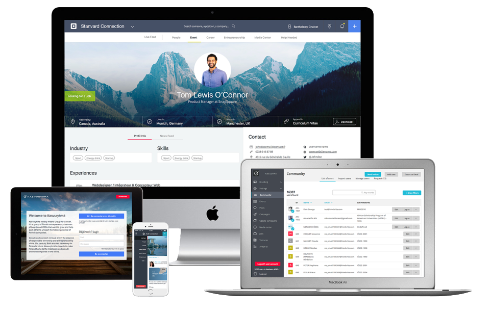 plateforme communautaire : visuel Hivebrite