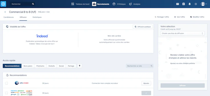 La diffusion des offres d’emploi est un poste de dépense important pour les recrutements. Taleez négocie des tarifs avantageux avec plus de 70 sites d’emploi.