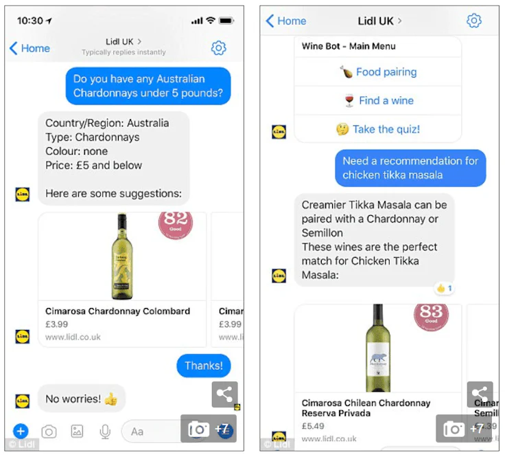 exemple chatbot Lidle