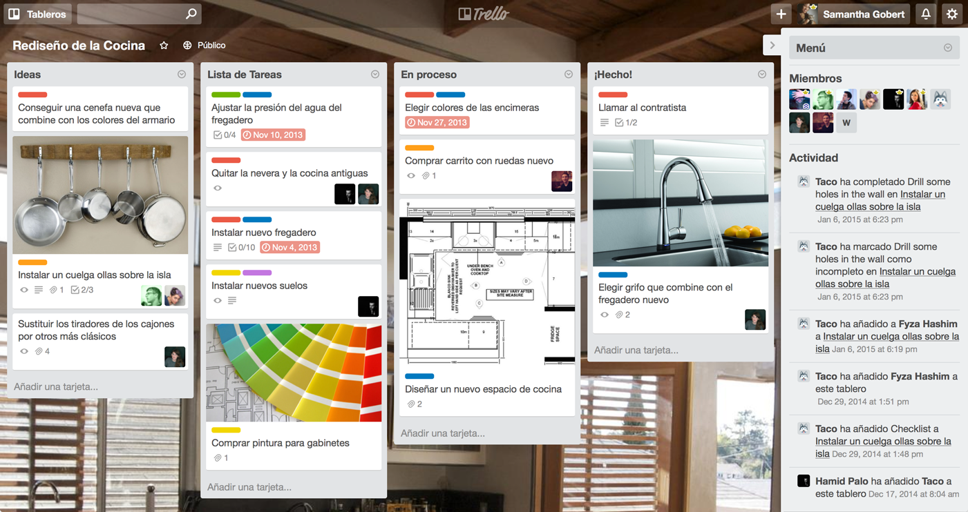 Trello capture d'écran vue tableau