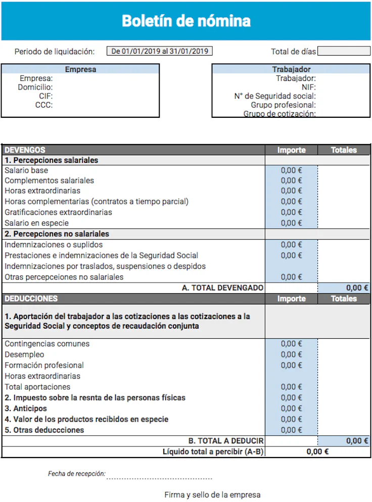 Nómina en Excel: plantilla nómina Excel 2022 gratis