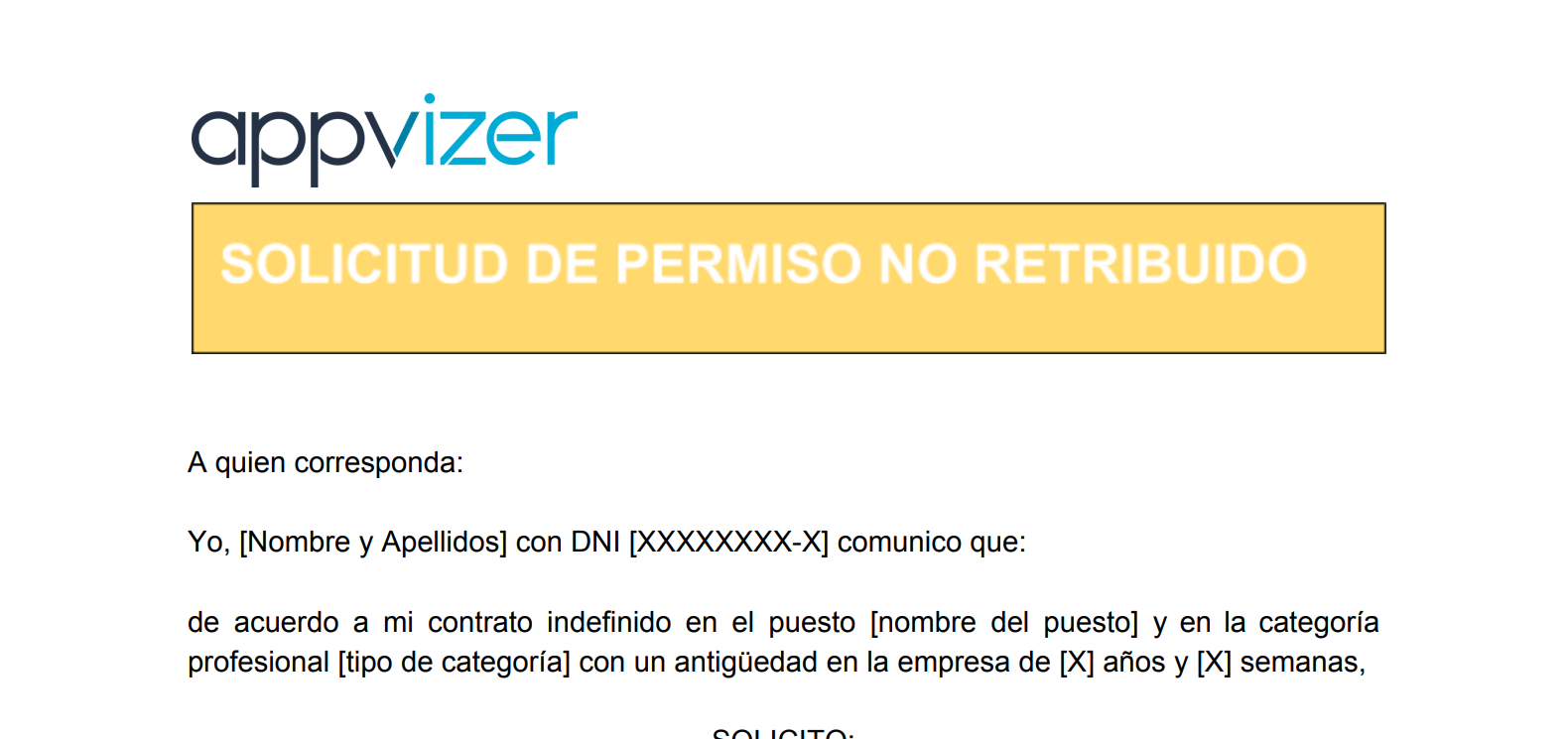 Solicitud permiso no retribuido