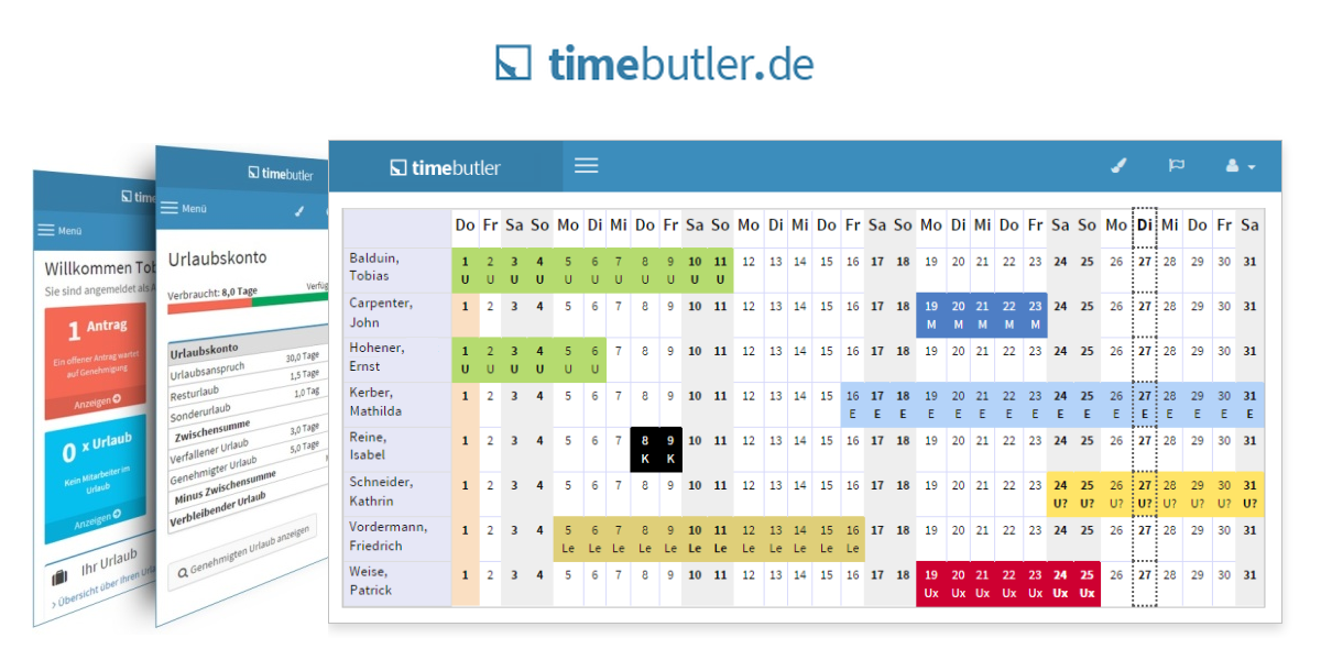 Timebutler Urlaubsmanagement Personalwesen