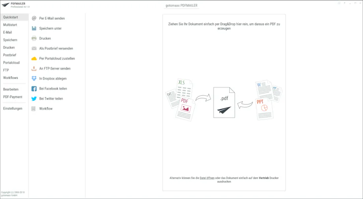 PDFMAILER Übersicht über Funktionen