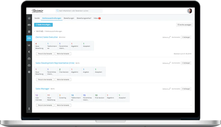 Personio Bewerbungsmanagement Software