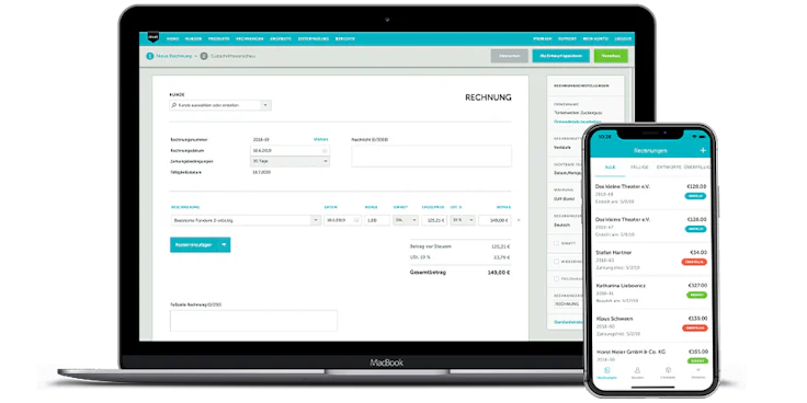 Zervant Rechnungsprogramm Screenshot