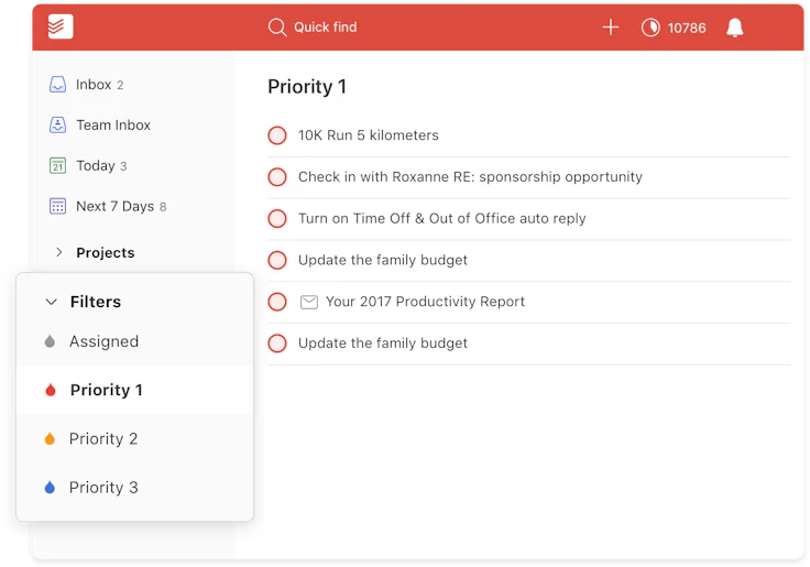 logiciel de gestion de projet gratuit : visuel Todoist