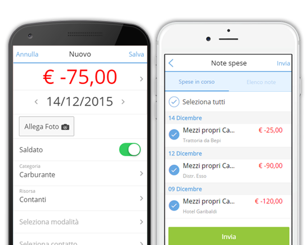 numilia nota spese screen