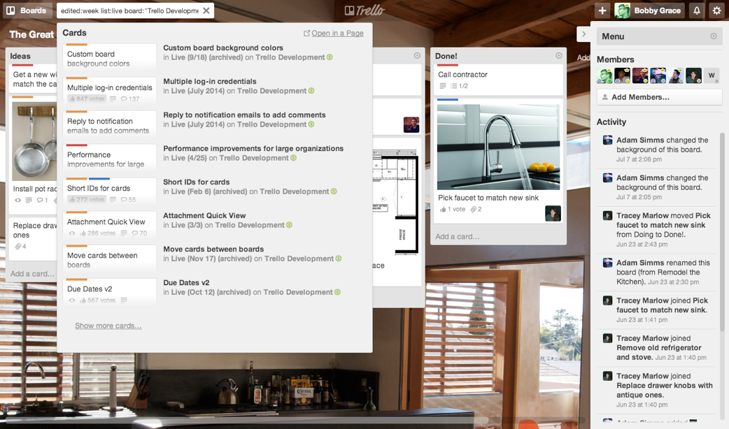 screen schermate trello interfaccia