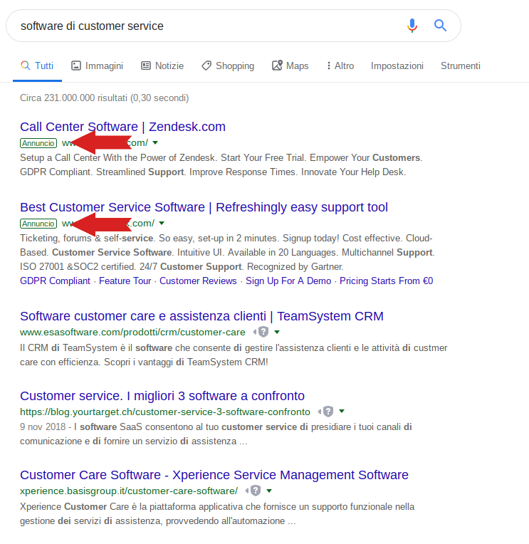 annunci a pagamento google