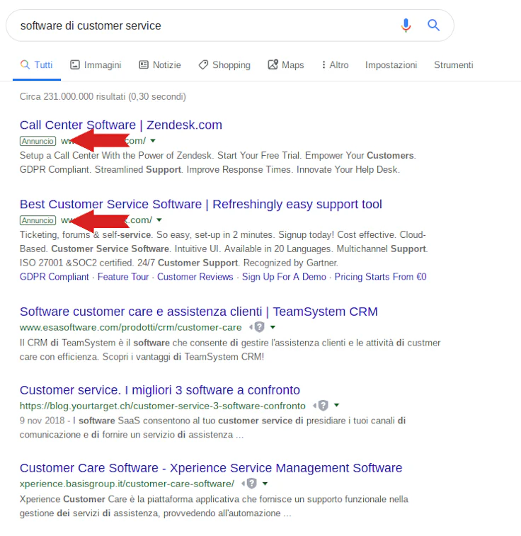 annunci a pagamento google