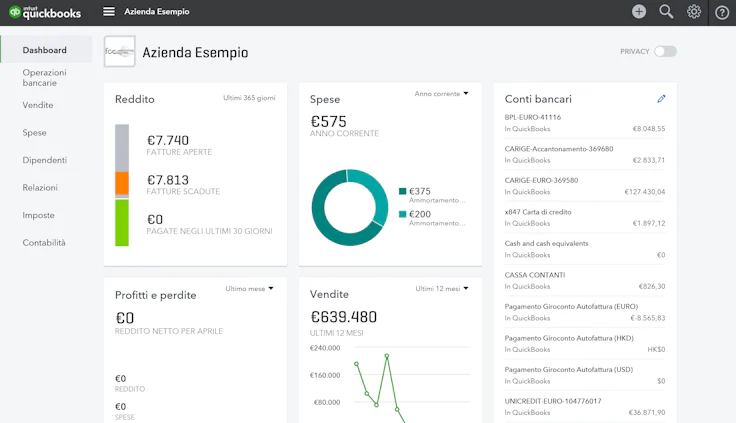 screenshot quickbooks
