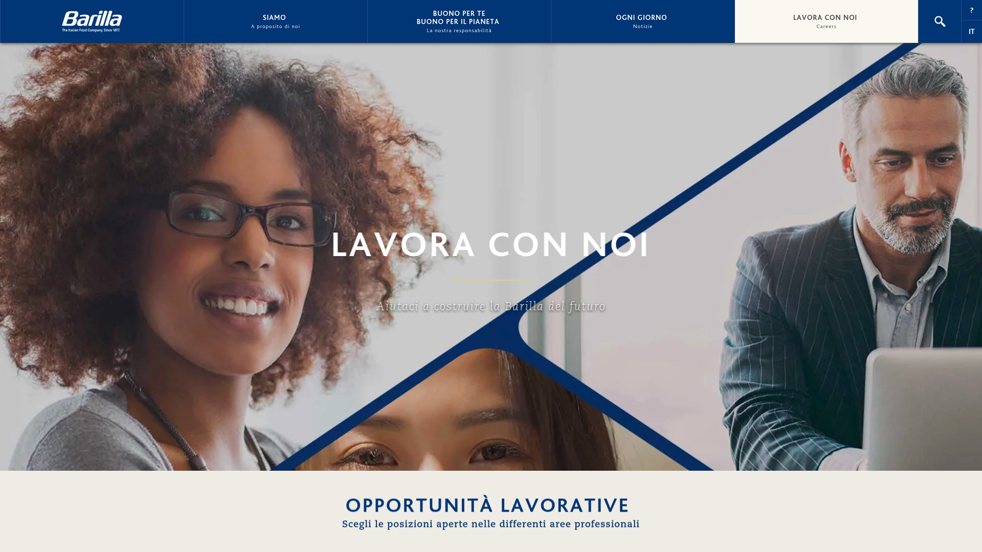 screenshot spazio lavora con noi Barilla