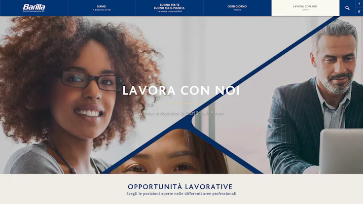 screenshot spazio lavora con noi Barilla