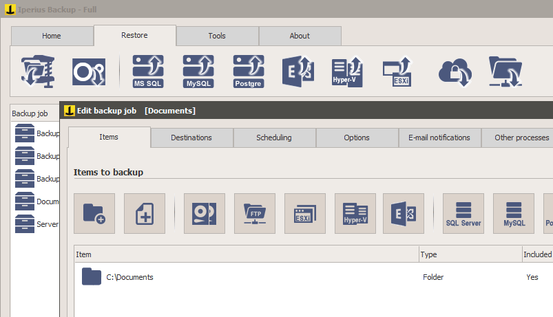 Logiciel de sauvegarde : Iperius Backup