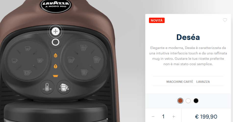 Esempio di scheda prodotto Lavazza