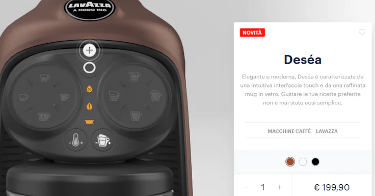 Esempio di scheda prodotto Lavazza