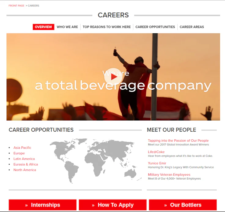 coca cola career website