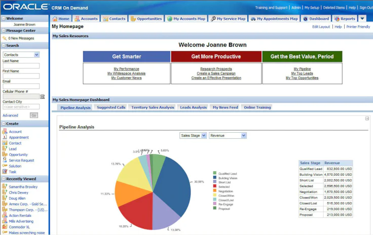 Oracle CRM is focused on customer relationship management and offers a comprehensive CMR solution 