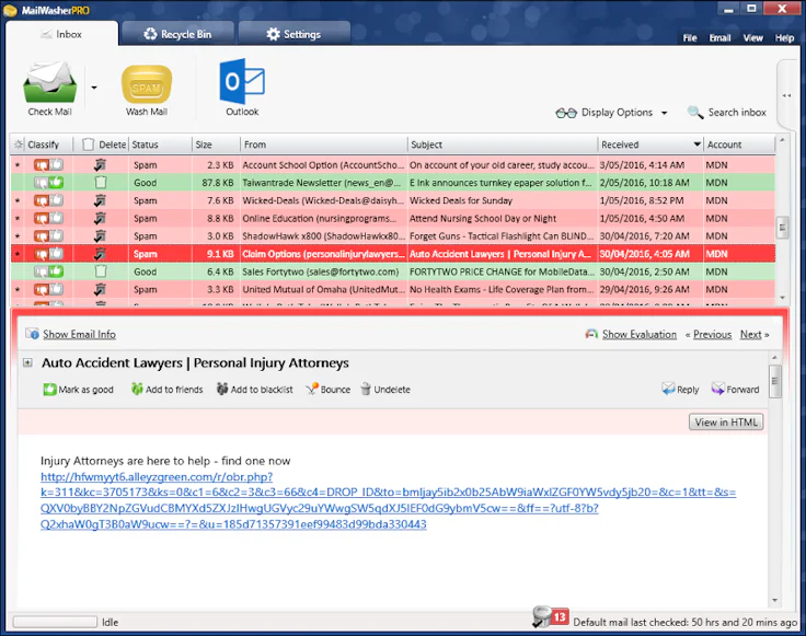 Mailwasher antispam