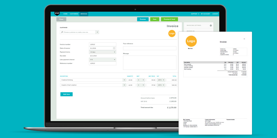 free invoice zervant