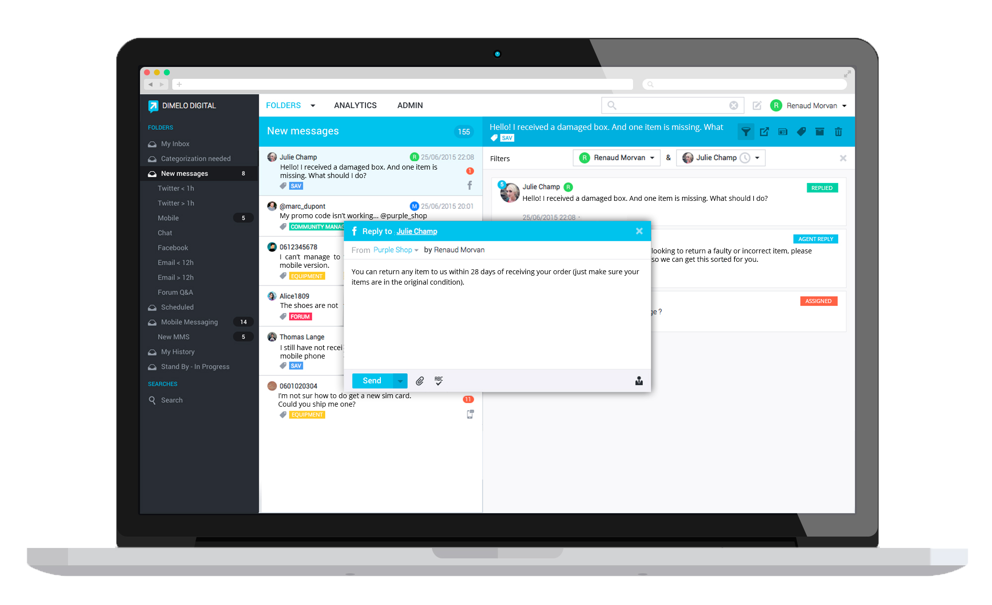 Dimelo Customer Service Feature
