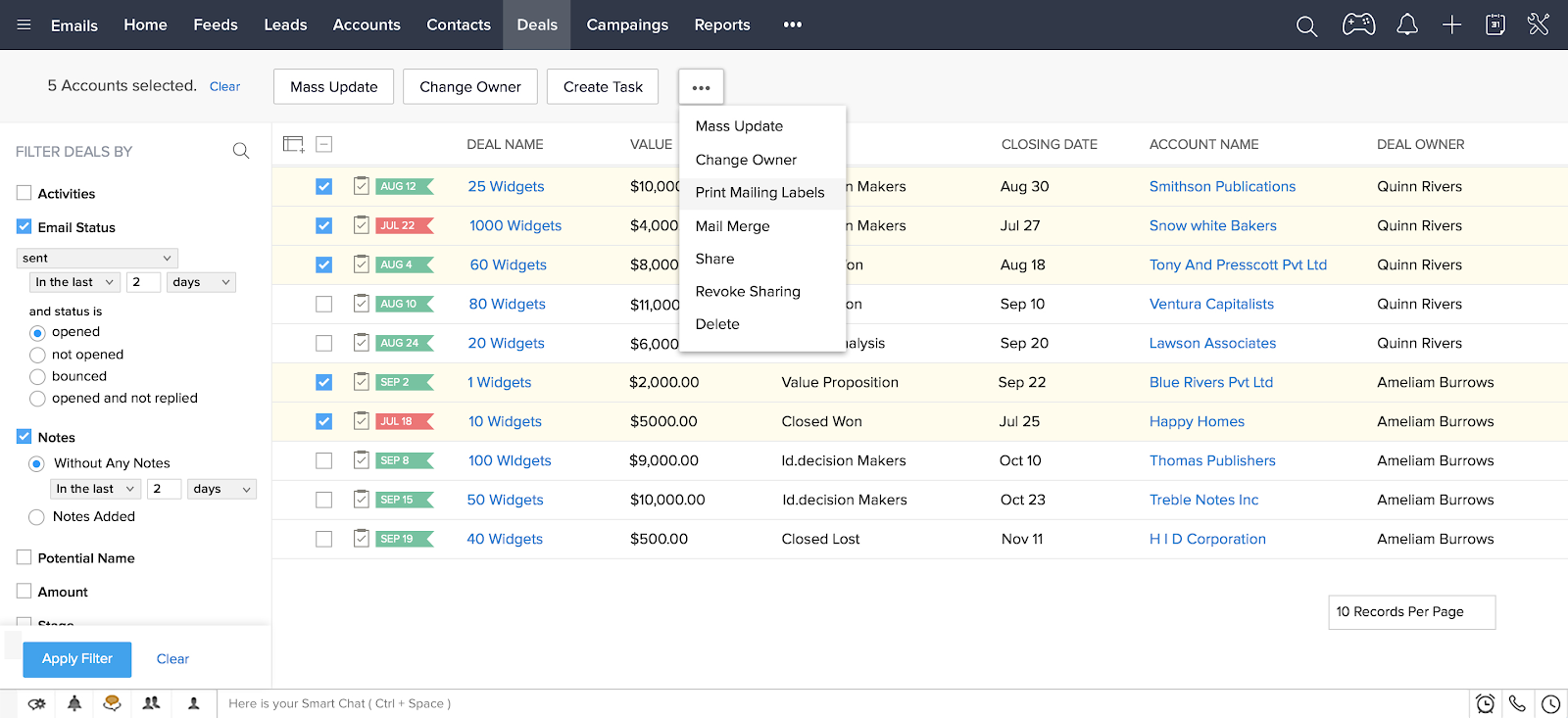 Zoho Lead Management
