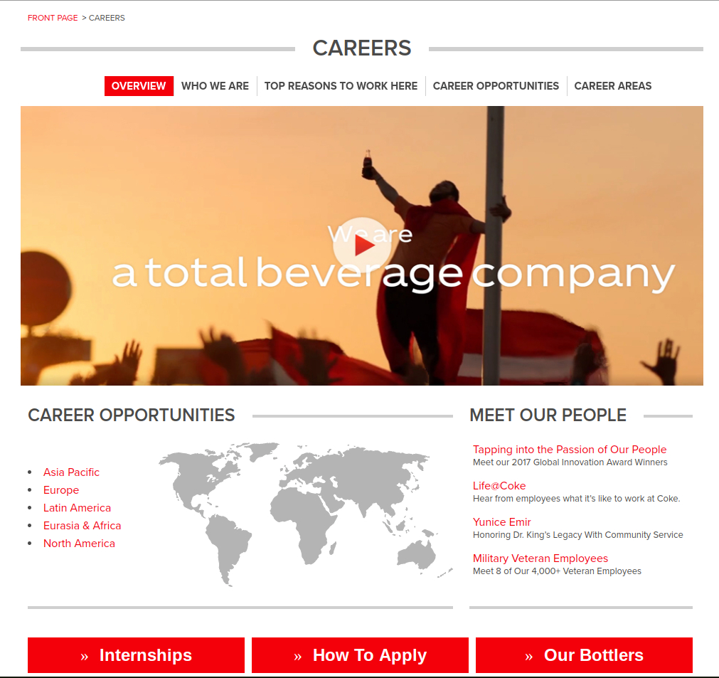 coca cola career website