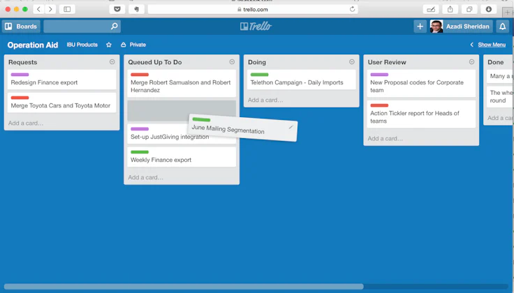 Trello is a task management software that focuses on collaboration 
