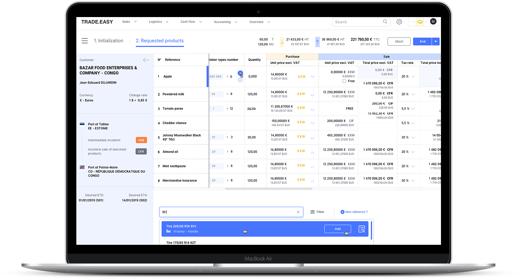 Intermodal containers: tracking tool Trade.Easy