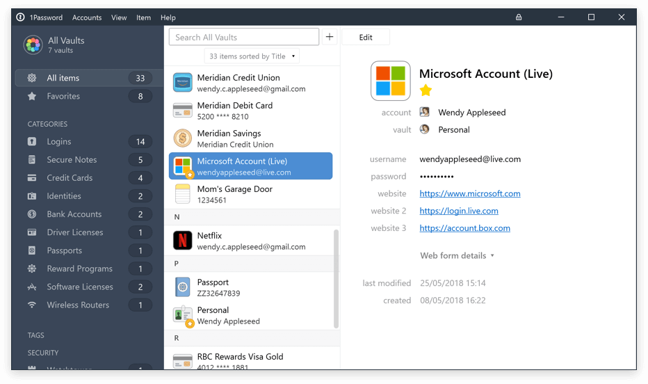 Meilleur gestionnaire de mot de passe 2020 : visuel 1Password