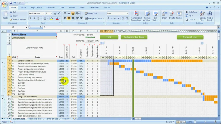 capacity planning on excel