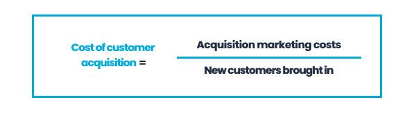 Cost of customer acquisiton = acquisition marketing costs / new customers brought in
