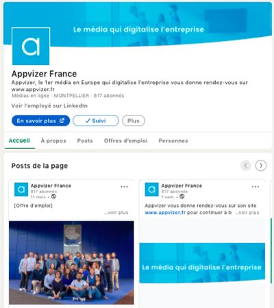 page entreprise LinkedIn