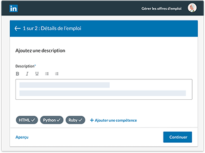 rédiger une offre d'emploi LinkedIn