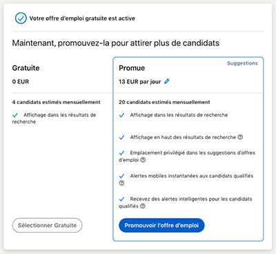 publier une offre d'emploi LinkedIn