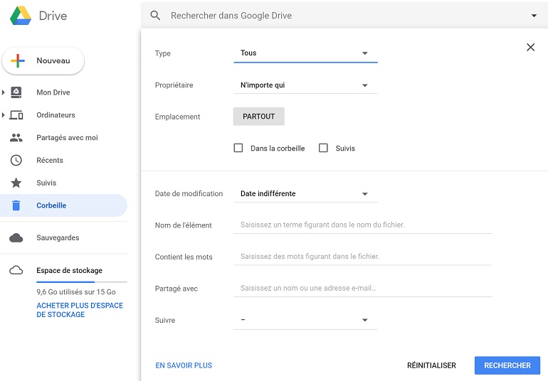 équivalent Dropbox : Google Drive