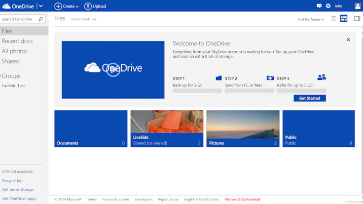 équivalent Dropbox : OneDrive