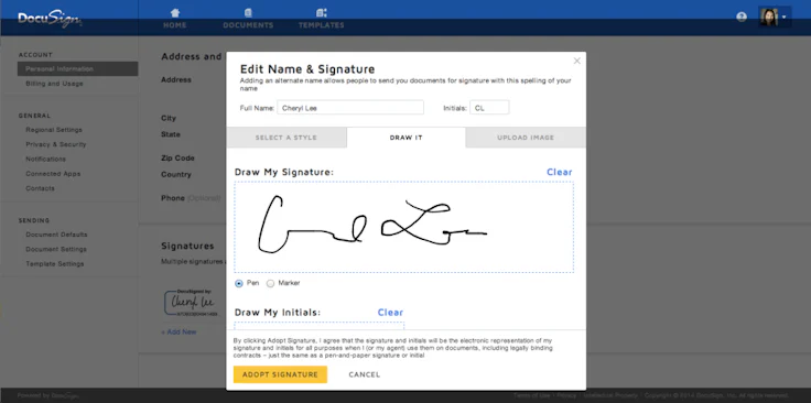Comment faire une signature électronique exemple avec DocuSign