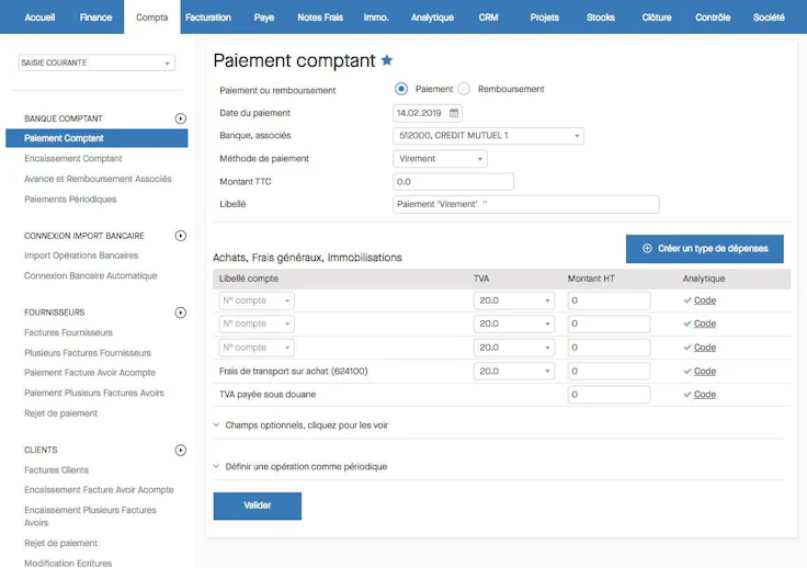 Module comptabilité © Zefyr Compta