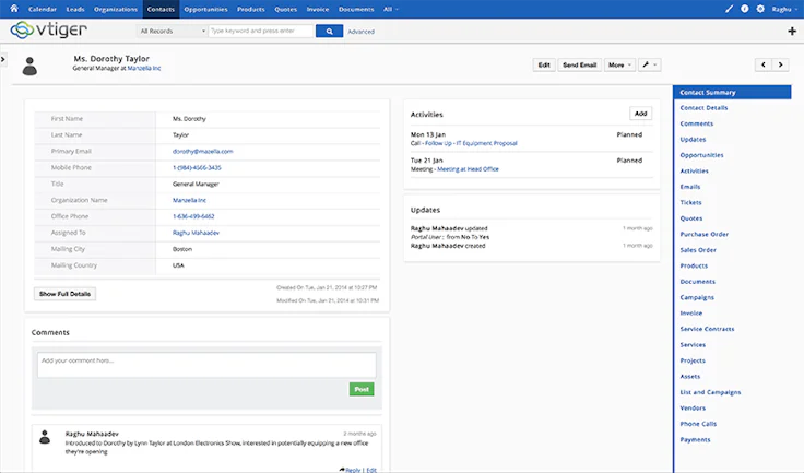 Meilleur crm open source 2021 : VTiger