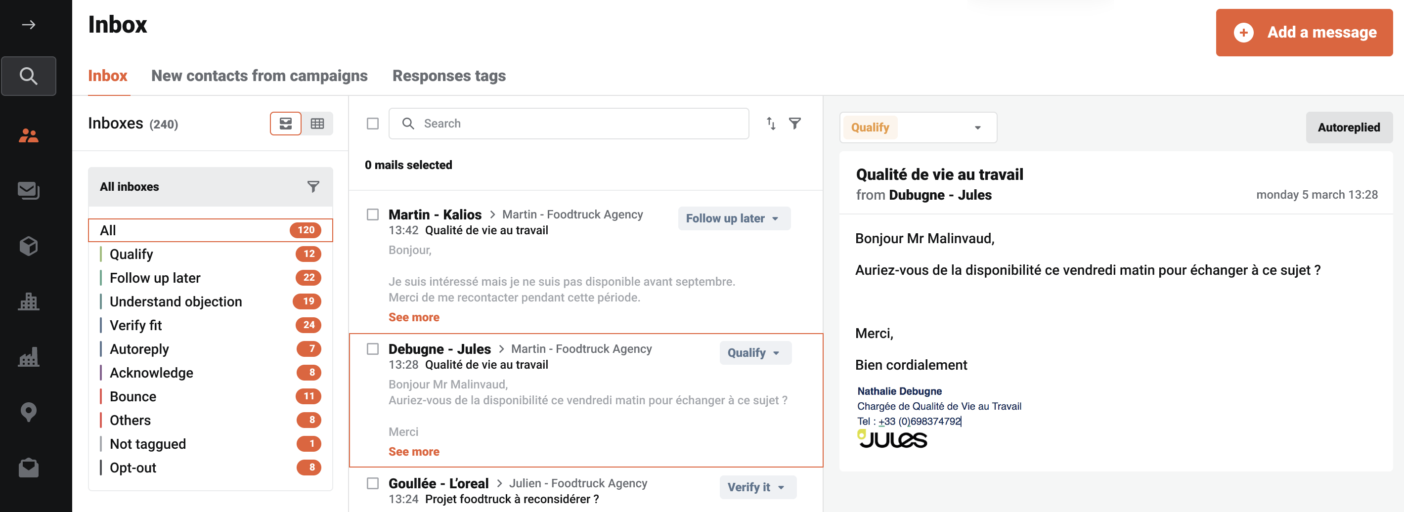 Exemple de lead généré dans Blacksales pour alimenter une fiche prospect