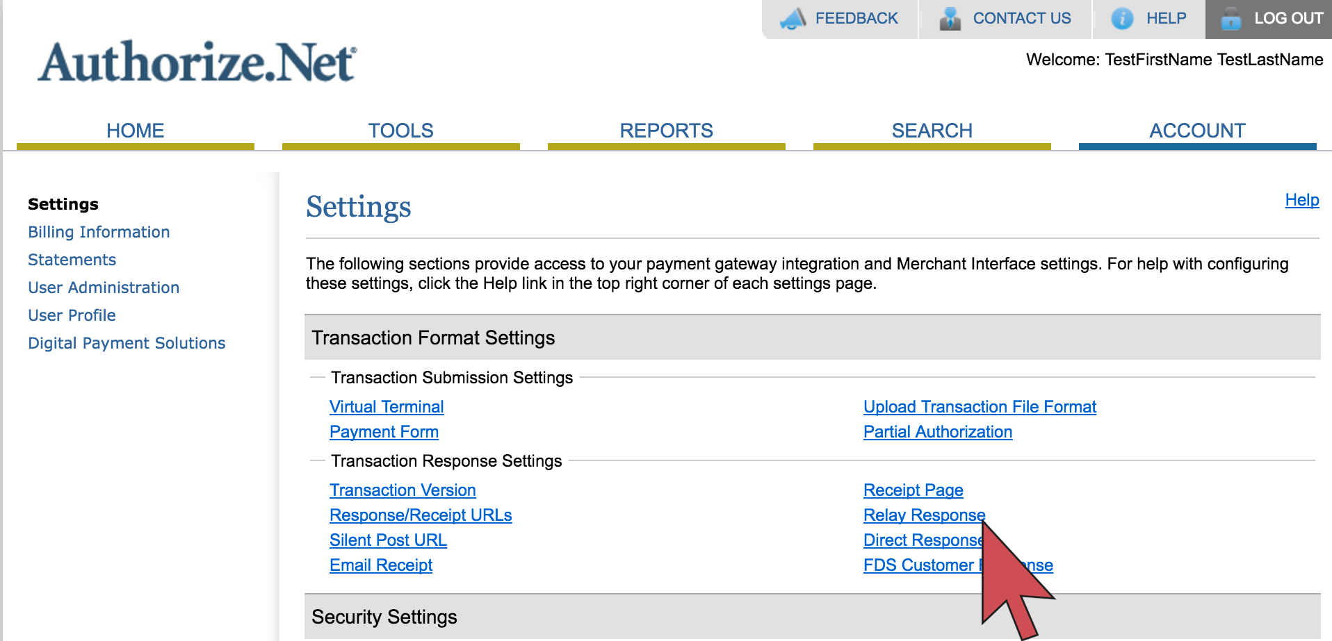 Passerelle de paiement : visuel Authorize.net