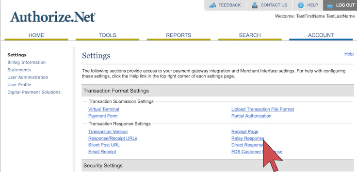 Passerelle de paiement : visuel Authorize.net