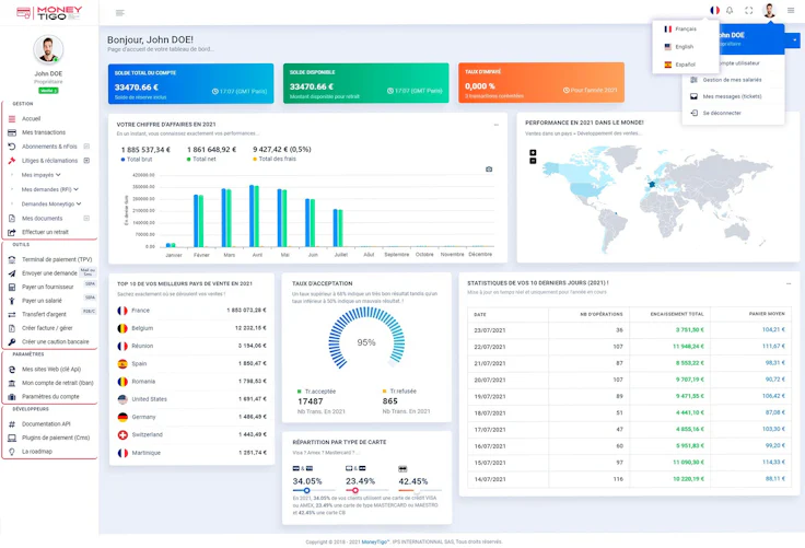 Passerelle de paiement : visuel MoneyTigo